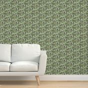 Wild Animal Safari Pattern in the Wild, Rhino Zoo Animal, Rhinoceros Print, African Wild Green Acacia Trees (Small Scale)