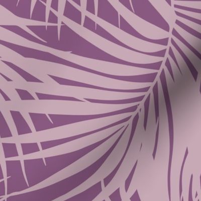 Large Scale Palm Frond Pattern - Mauve Purple 