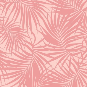 Pink Palm Tree Print - Large Scale Palm Fronds 