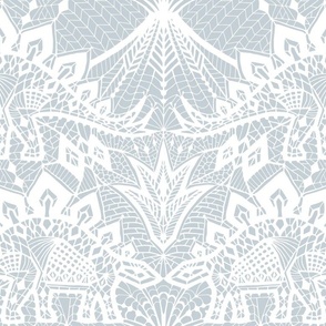 Stegosaurus Lace - White / Silver - LARGE