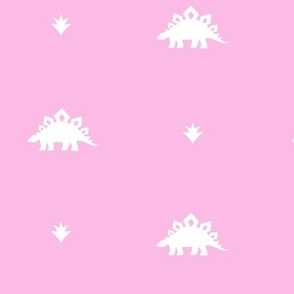 Stegosaurus Coordinate - Pink / White - LARGE