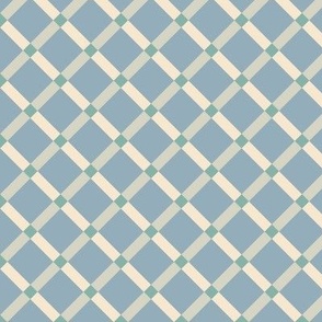 Lattice on powder blue with teal checks - small