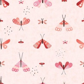 Medium |  1.5’’  red and pink butterflies on light pink