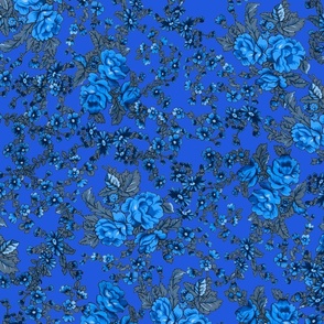 Blue Russian Floral- tone on tone (shade 3)