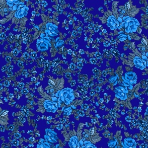 Blue Russian Floral- tone on tone (shade 5)