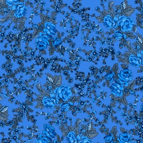 Blue Russian Floral- tone on tone (shade 2)
