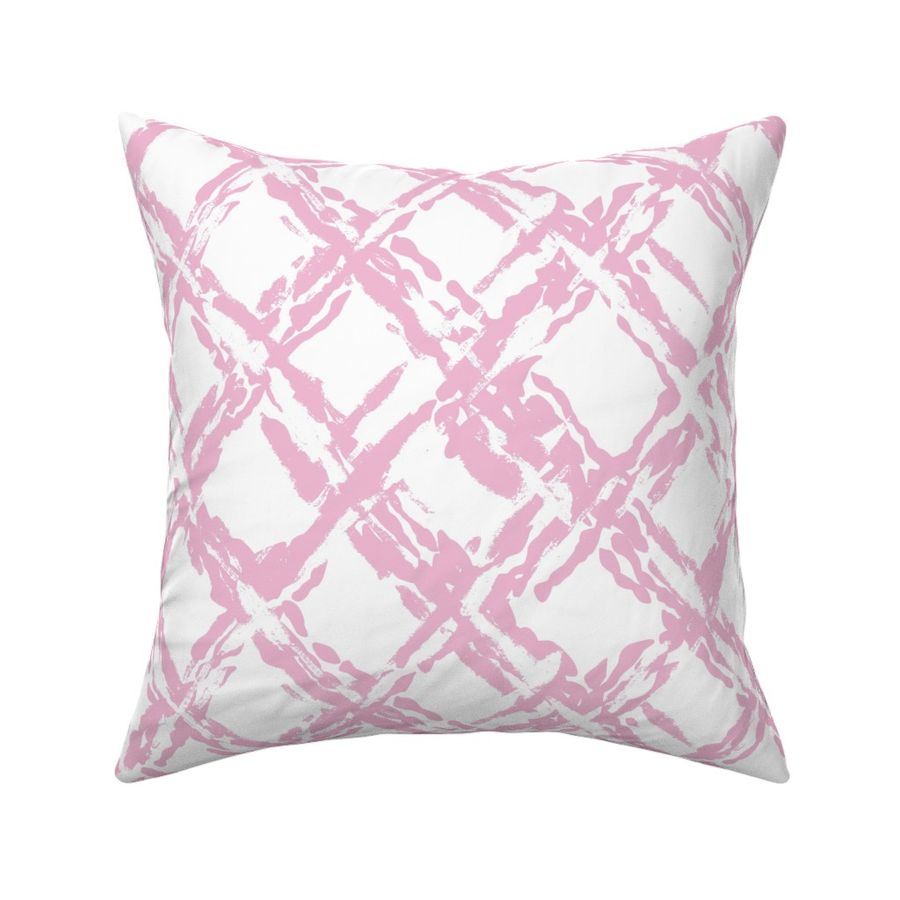 painterly diamond geometric/pink on white/medium