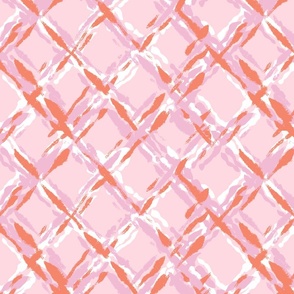 painterly diamond geometric/pink and coral/medium