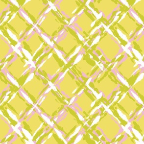 painterly diamond geometric/yellow pink/medium