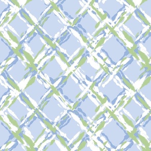 painterly diamond geometric/green and blue/medium