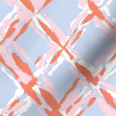 painterly diamond geometric/light blue pink and coral/medium