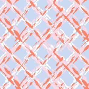 painterly diamond geometric/light blue pink and coral/medium