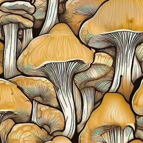 large scale beige mushrooms