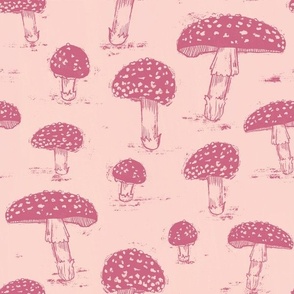 blockprint fungi in pink