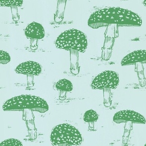 blockprint fungi in green