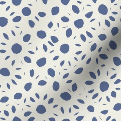 (Large)  Boho dots and speckles - blue nova on off-white