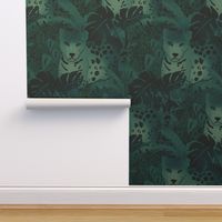 Teal Leopard Wallpaper Entryway