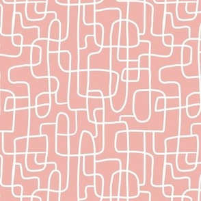 softest pink abstract line art  doodle small scale