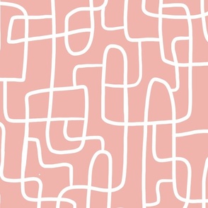 softest pink abstract line art doodle wallpaper scale