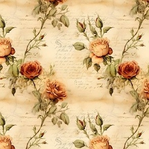 Orange Roses on Paper - small