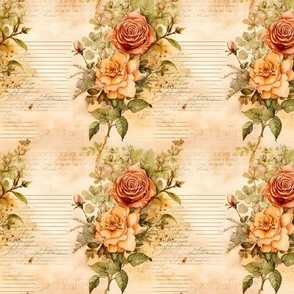 Orange Roses on Paper - small