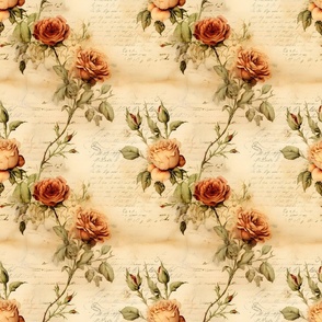 Orange Roses on Paper - medium