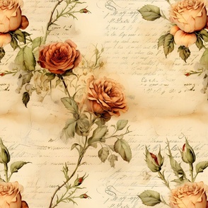 Orange Roses on Paper - large