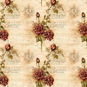 Brown Roses on Paper - small