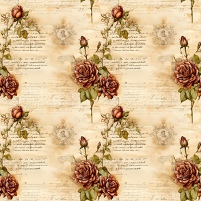 Brown Roses on Paper - medium