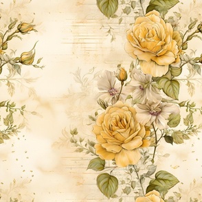 Yellow Roses on Paper - large