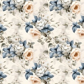 Blue & Ivory Floral - small
