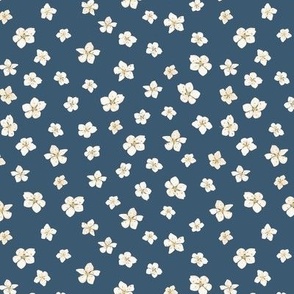 Blossom petal toss on navy blue - small