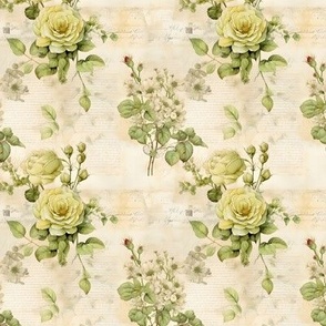 Light Green Roses on Paper - small