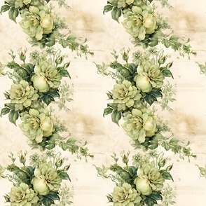 Light Green Roses on Paper - medium