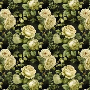 Ivory Roses on Black - small