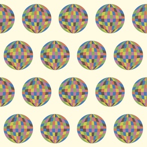Retro colorful Y2K disco balls