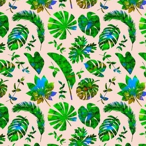 Blue Pink Tropics PATTERN pink