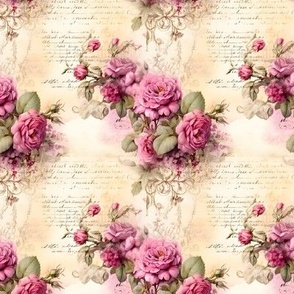Pink Roses on Paper - small