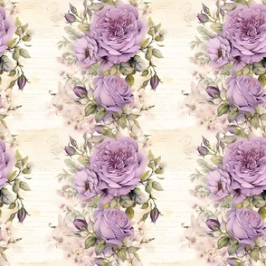 Purple Roses on Paper - medium
