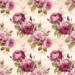 Pink Roses on Paper - medium