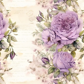 Purple Roses on Paper - large