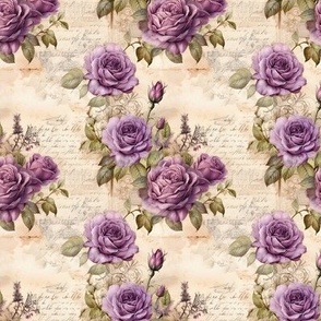 Purple Roses on Paper - small