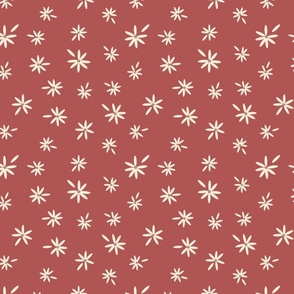 Loves me loves me not - Antique white on dusty red | Retro Love by Bianca Perez
