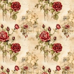 Red Roses on Paper - small