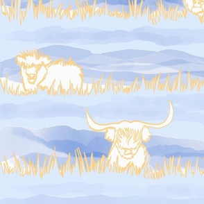 Hairy Coos with Clouds