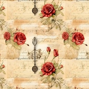 Red Roses on Paper - small