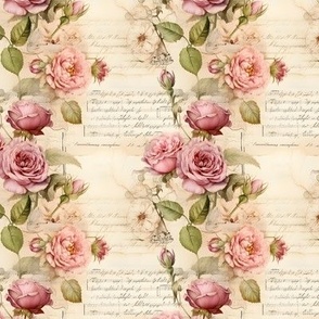 Pink Roses on Paper - small