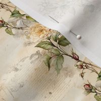 Ivory Roses on Paper - small