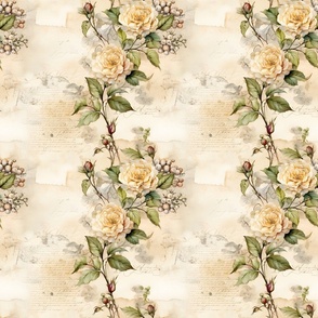 Ivory Roses on Paper - medium