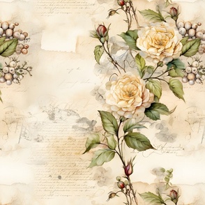 Ivory Roses on Paper - large